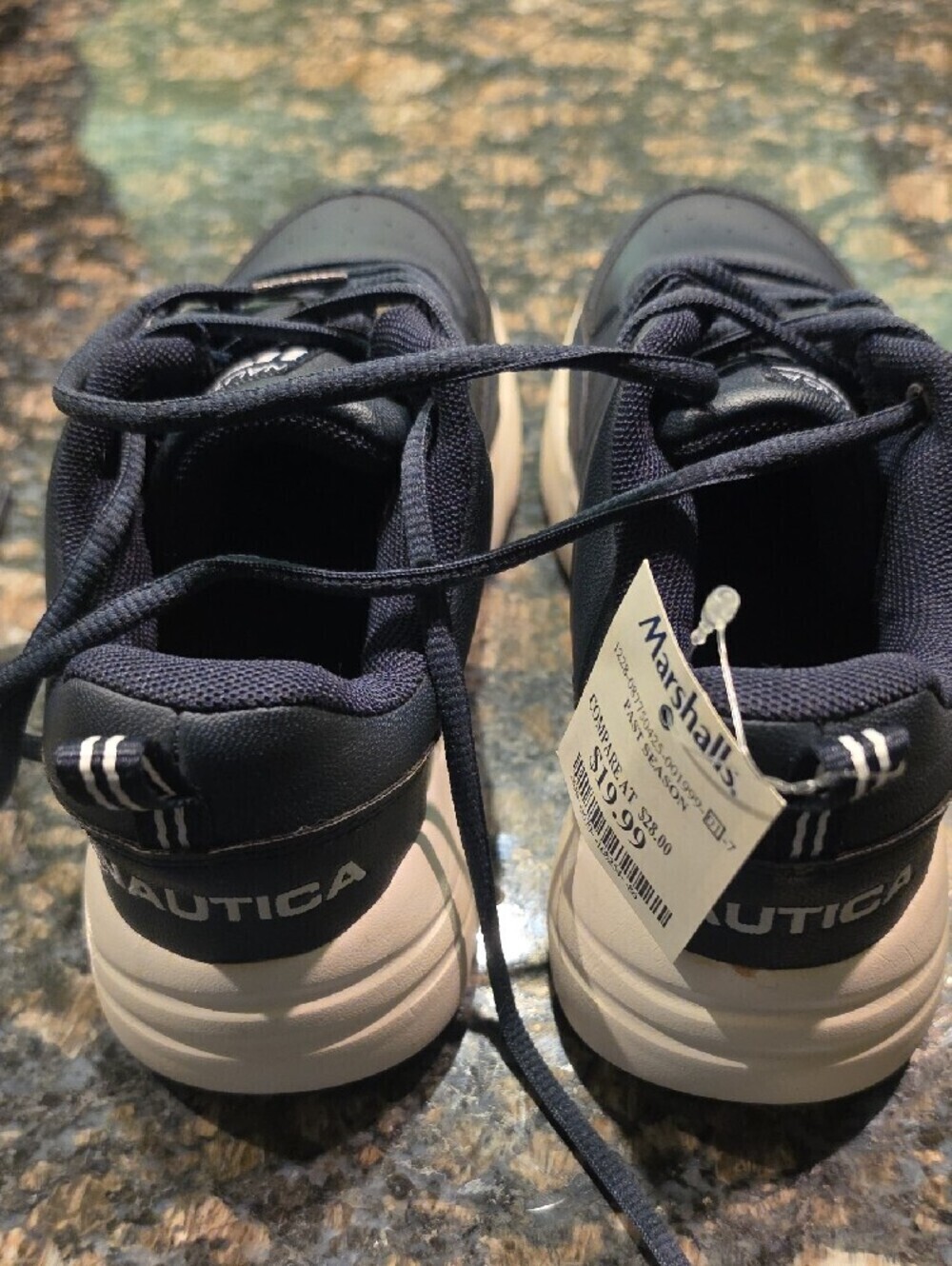Nautica Little Boys Navy and White Lace-Up Sneakers NWT - Picture 3 of 4